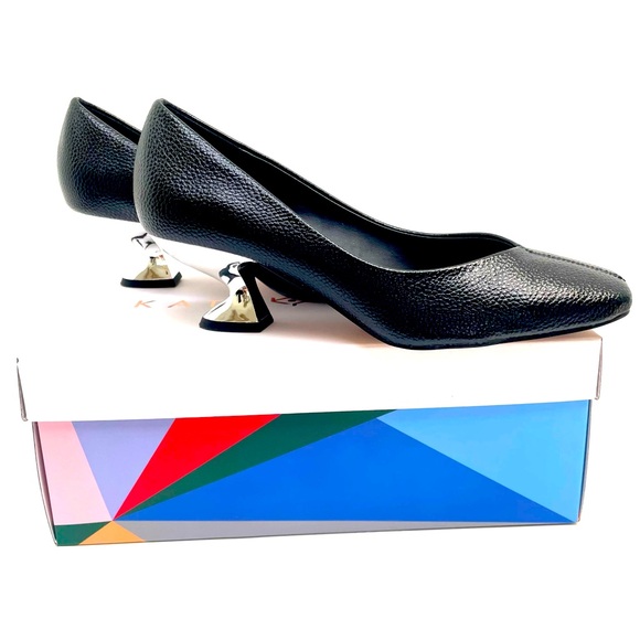 Katy Perry Collections 'The Laterr Pump' In Black with Metallic Silver Heels - Picture 1 of 14